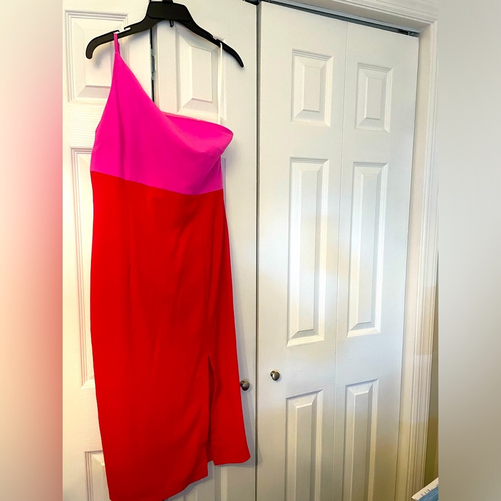Petal and Pup Pink Red Block Color Dress